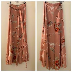 Bobeau floral wrap skirt